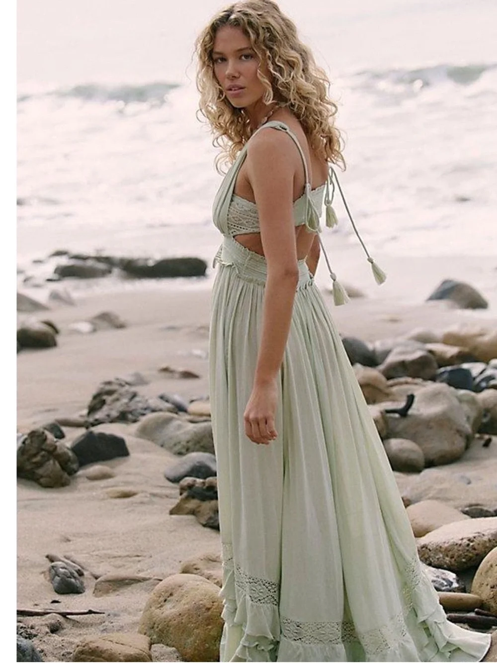 Free People Santa Maria Maxi Dress in Butgundy